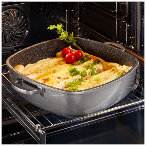 Padella Quadrata In Alluminio Con Coperchio In Vetro Conserva Aromi, Larghezza: 32 Cm, Altezza 7,6 Cm - Foto 2