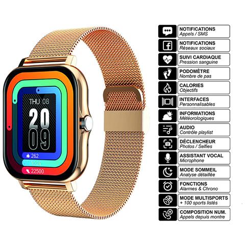 Orologio Balneo Connected Con Display Da 1,69"" Bracciale In Acciaio Bluetooth 5.1 Ip67 - Foto 2