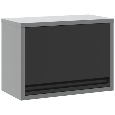 Mobiletto da parete  con porta a sollevamento a gas, Nero 50x25x35 cm - Foto 1