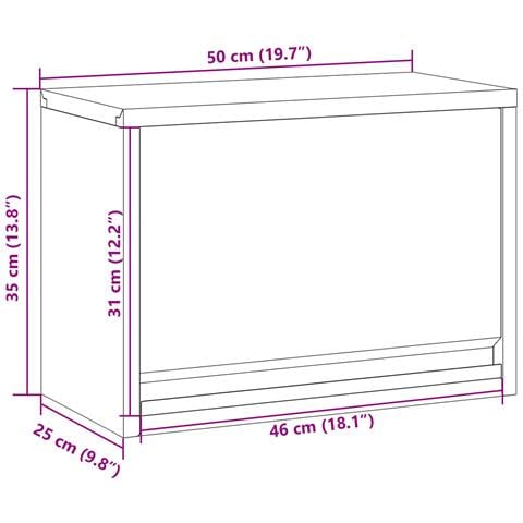 Mobiletto da parete  con porta a sollevamento a gas, Nero 50x25x35 cm - Foto 9