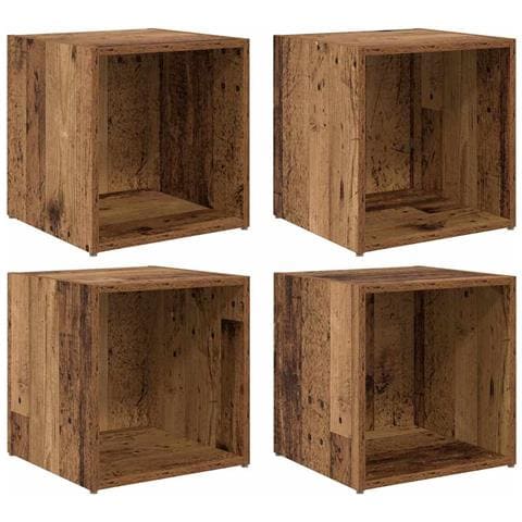 Mobile TV 4 pcs Marrone 37 x 35 x 37 cm Legno multistrato - Foto 1