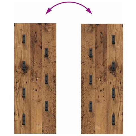 Appendiabiti a muro Legno vecchio 30 x 1.5 x 80 cm - Foto 9