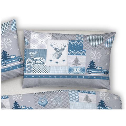 Copripiumino Sacco Piumone Pensieri Delicati Cotone Dis.alpi Matrimoniale Azzurro - Foto 2