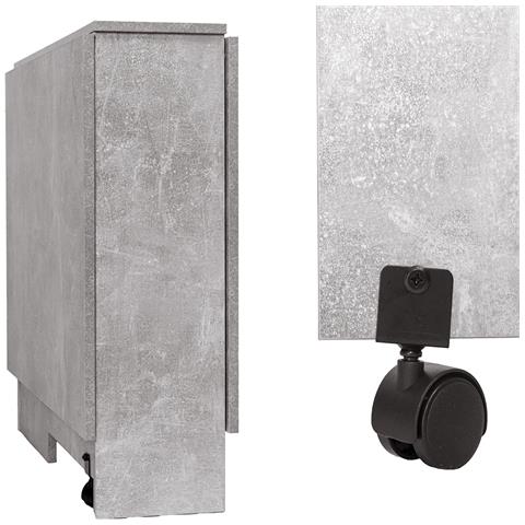 Tavolo Da Pranzo Salvaspazio Scrivania Pieghevole Con Ruote Cemento 140x75x74cm - Foto 2
