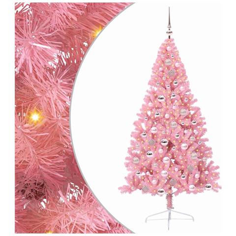 Albero di Natale artificiale con luci integrate Rosa 180 cm PVC - Foto 1
