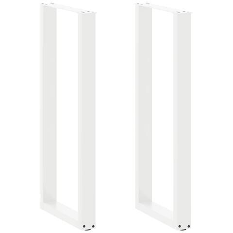 Gambe per tavolo da bar a forma di U 2 pz bianche 40x(110-111) cm in acciaio - Foto 1