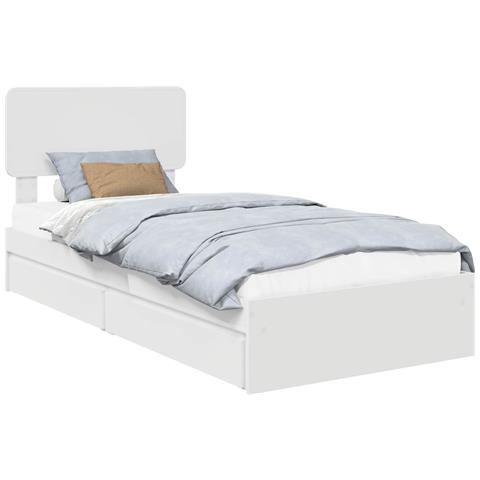 Letto con Contenitore Bianco 75 x 190 cm Legno multistrato - Foto 1