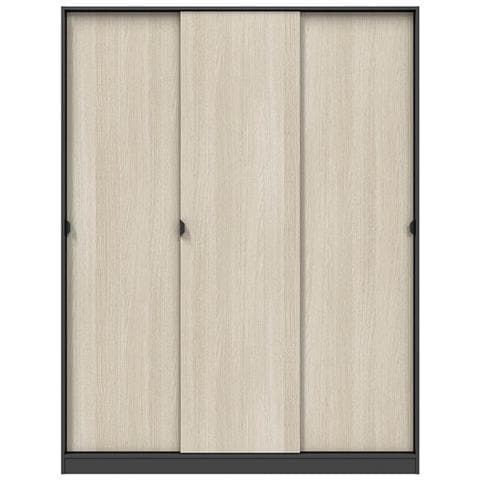 Armadio Camera Da Letto Senales - Guardaroba 3 Ante 4 Ripiani, 150x50 Cm Nero Antracite - Foto 8