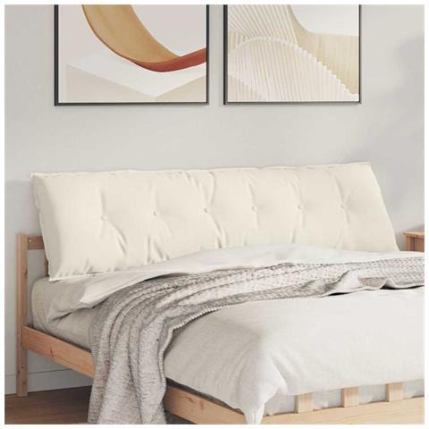 Cuscino per Schiena Crema 180 x 50 cm Tessuto in Cords - Foto 2