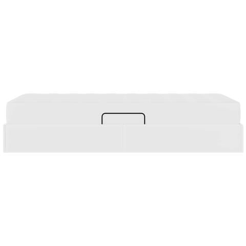 Letto con contenitore e materasso 2 pcs Bianco Pelle - Foto 9
