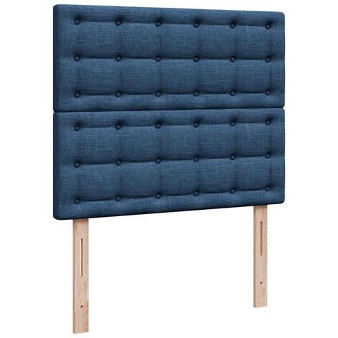 Struttura Letto Pouf con Materasso Blu 120x190 cm in Tessuto - Foto 9