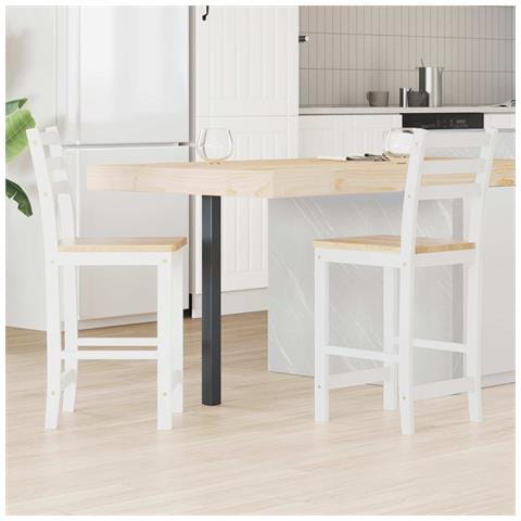 Sedie da pranzo 2 pcs Bianco 40 x 47,5 x 99,5 cm - Foto 2