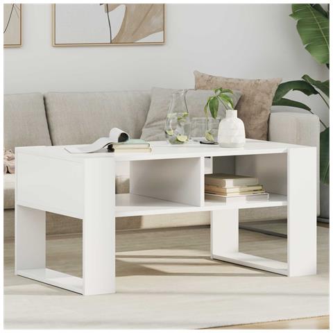 Tavolino da salotto Bianco 92 x 53 x 45 cm Legno multistrato - Foto 2