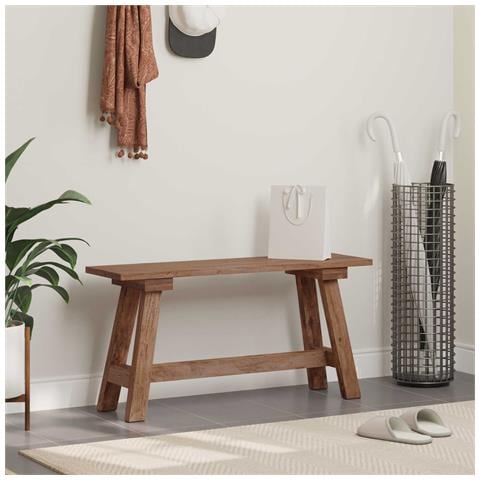 panchina Naturale 92 x 23,5 x 45,5 cm Legno massello di mogano - Foto 2
