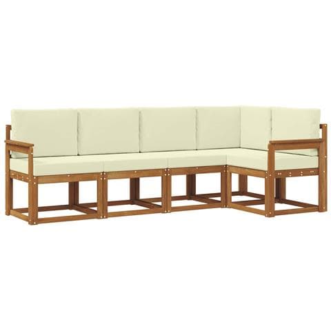 Set di divani con cuscino 5 pcs Naturale e Crema - Foto 1