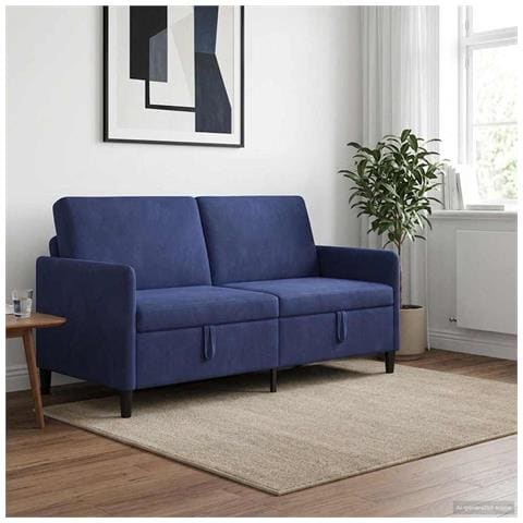 Divano con Storage Blu Polizia 172 x 78 x 87 cm Poliestere - Foto 2