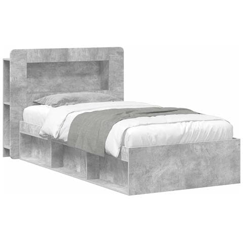 Telaio del letto con storage Grigio Cemento 90 x 200 cm - Foto 1