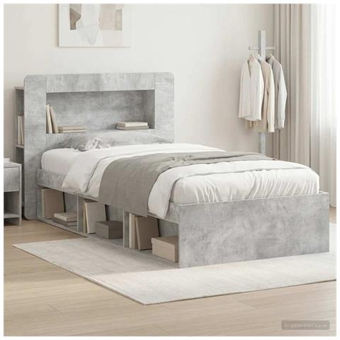 Telaio del letto con storage Grigio Cemento 90 x 200 cm - Foto 2