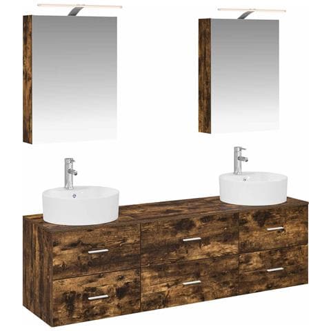 Set di mobili per il bagno 5 pcs Rovere Fumo - Foto 1