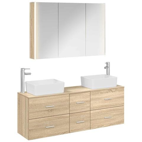 Set di mobili per il bagno 4 pcs Rovere Sonoma - Foto 1
