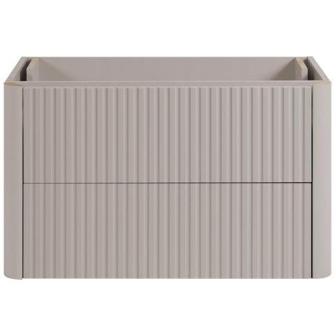 Piano lavabo 100 cm, Arrotondato, Marrone opaco, per lavabo da appoggio, LINEA - Foto 2