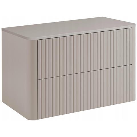 Piano lavabo 100 cm, Arrotondato, Marrone opaco, per lavabo da appoggio, LINEA - Foto 7