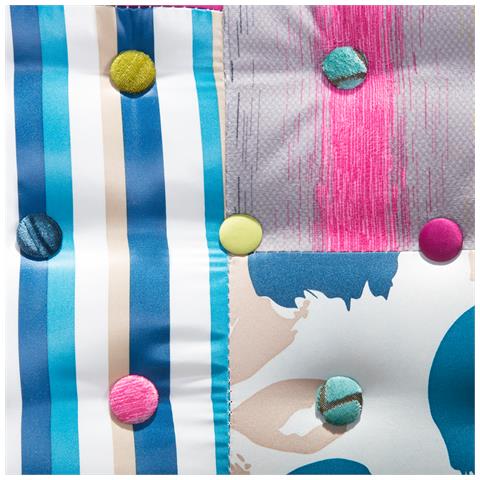 Poltrona Patchwork Blu Imbottita In Tessuto - Mandal - Foto 31