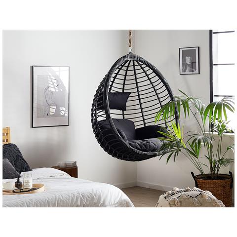 Poltrona Sospesa In Rattan Nero Tollo - Foto 12