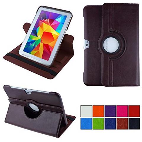 Custodia Per Samsung Galaxy Note 10.1 Gt-n8000 Gt-n8010 Gt-n8020 Smart 360° Gradi Di Rotazione Cover Supporto Protezione Case | Colore Marrone - Foto 1
