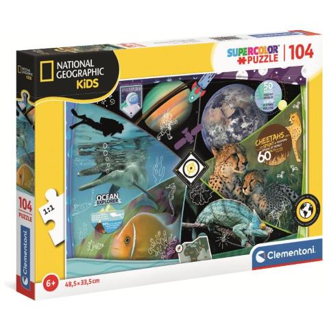 CLM25715 Puzzle da 104 Pezzi - Supercolor: National Geographic Kids, Explorer in Training - Foto 1