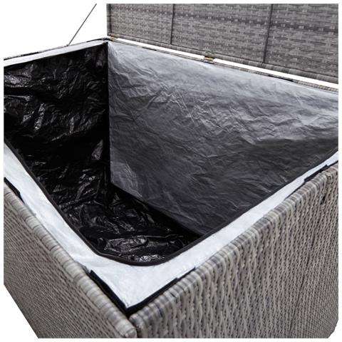 Baule da Giardino Grigio 150x100x100 cm in Polyrattan - Foto 2