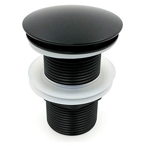 Xcel Casa Qualit Senza Fessura Nero Rotondo Click Clack Bacino Pop Up Rifiuti - Brass Construction Solido - Mushroom A Forma Di Cupola - Foto 1