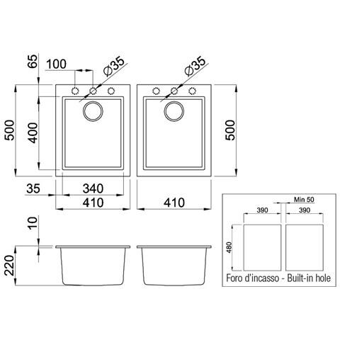 Lav. Quadra 200 2v Bianco Titano 68 - Foto 2