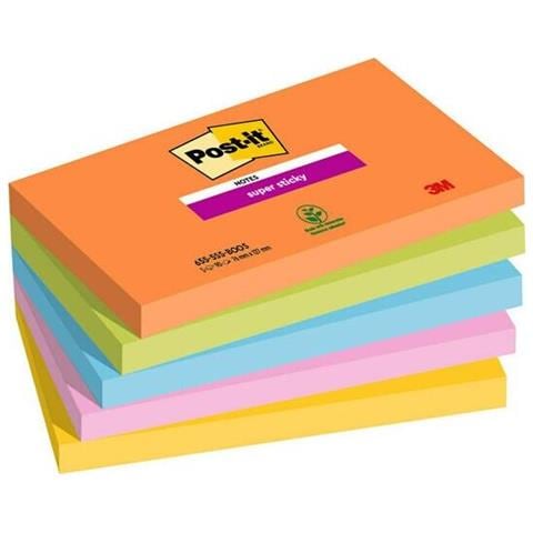 655-5ss-boos Pouch Autoadesiva Rettangolo Blu, Verde, Arancione, Rosa, Giallo 90 Fogli - Foto 1