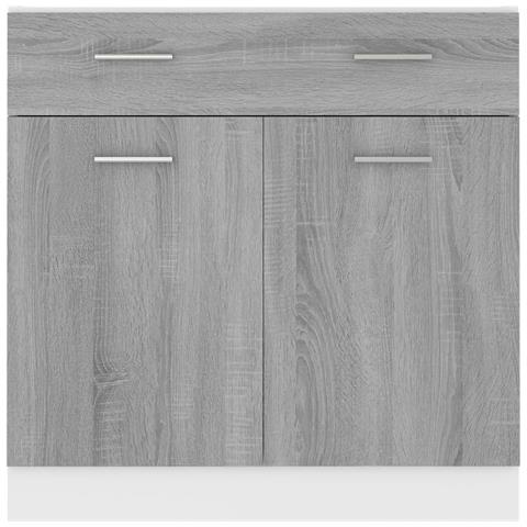 Mobile con Cassetto “Lyon” Grigio Sonoma 80x46x81,5 - Foto 2