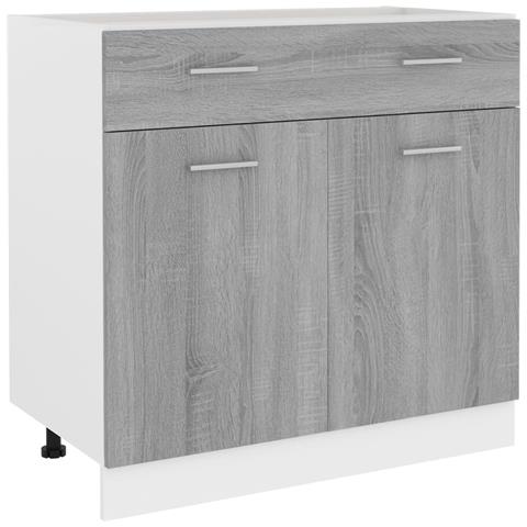 Mobile con Cassetto “Lyon” Grigio Sonoma 80x46x81,5 - Foto 1