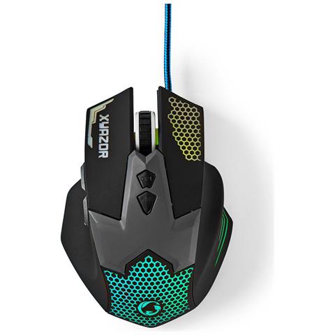 Mouse Gaming Cablato 7 Tasti Led Ottico 2400 Dpi Nero 1.5m - Foto 2