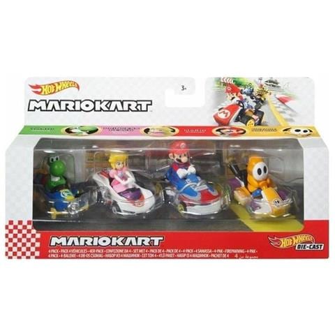 Set Veicoli Hot Wheels Mario Kart 8 Cm 4 Pezzi - Foto 1