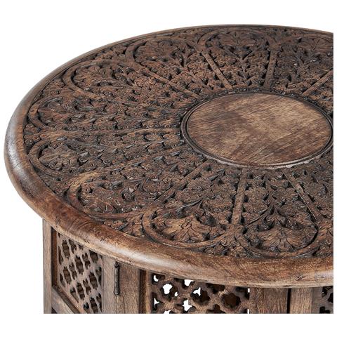 Tavolino Da Caffè Legno Di Mango Scuro Ø 53 Cm Kumali - Foto 2