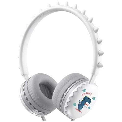Cuffie Cablate Per Bambini 3,5 Mm Dino Edition, Bianco - Foto 1