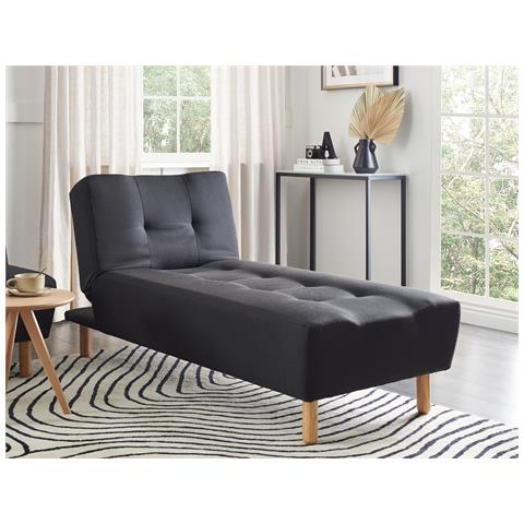Chaise Longue Alsten Tessuto Nero - Foto 1