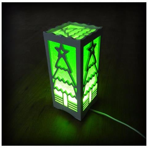 Lampada Da Tavolo Atmosfera Fantasia Albero Natale Verde Interruttore 220v - Foto 1