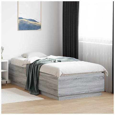 Giroletto Luci Led Grigio Sonoma 100x200cm In Legno Multistrato - Foto 1