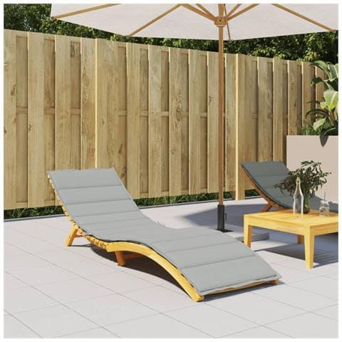 Cuscino Per Lettino Prendisole Grigio Chiaro Mélange 200x60x4cm - Foto 3