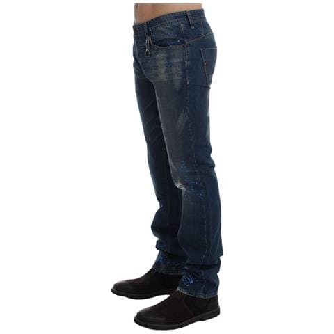 Jeans Slim Fit Con Vernice Lavata Blu - W34 - Foto 2