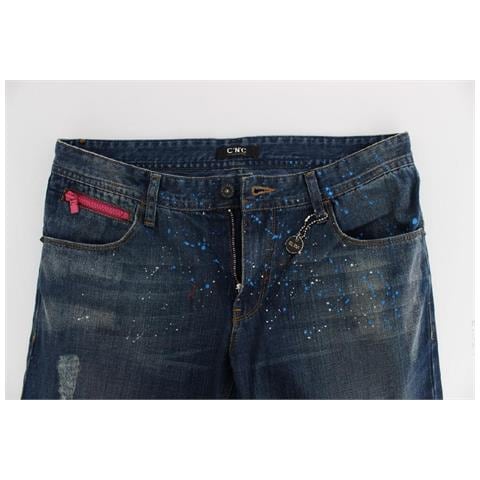 Jeans Slim Fit Con Vernice Lavata Blu - W34 - Foto 5