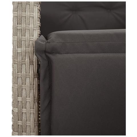Sedia Reclinabile Giardino Poggiapiedi Grigio Chiaro Polyrattan - Foto 2