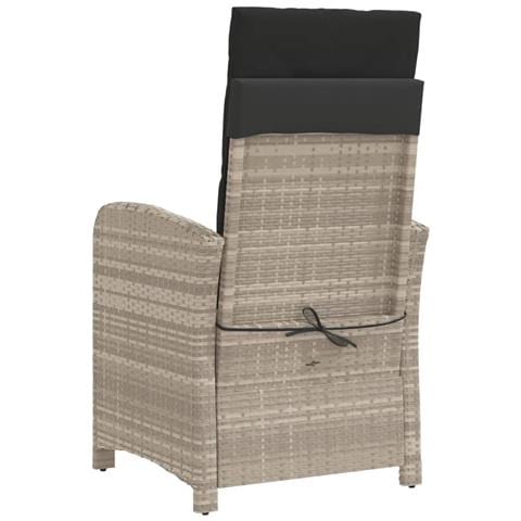 Sedia Reclinabile Giardino Poggiapiedi Grigio Chiaro Polyrattan - Foto 10