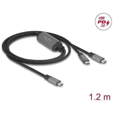 Usb-c™ Y-kabel 1 X Stecker Zu 2 X Stecker Pd 3.0 100 W Intelligente Stromaufteilung 1,2 M (81271) - Foto 1