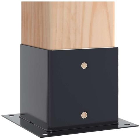 Basi per Pali Quadrati 4pz 141x141mm Acciaio Verniciato Polvere - Foto 2